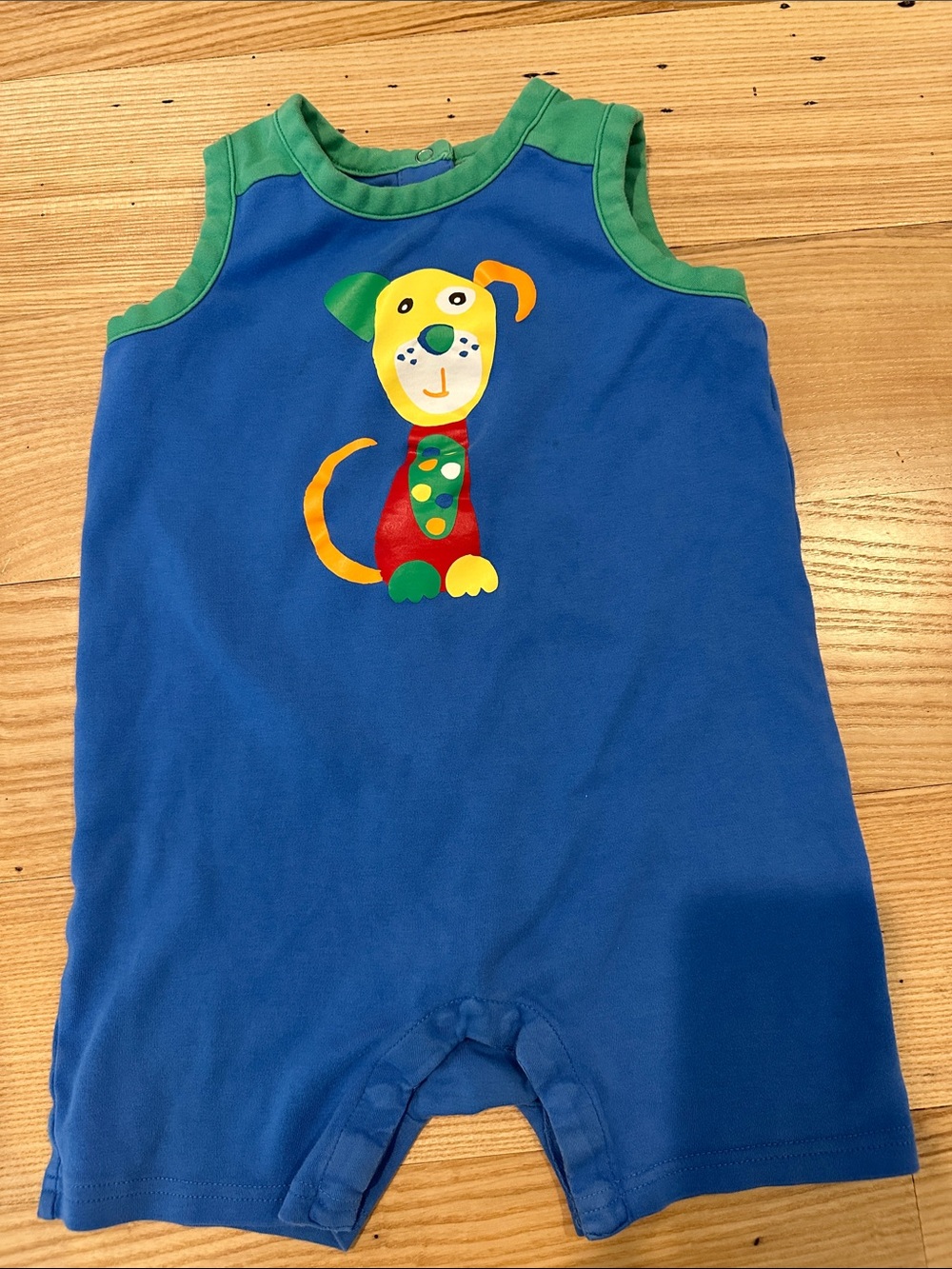 Hanna Andersson Blue Puppy Romper 3T 90